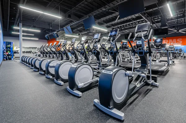 Strength training area photographed at a Blink Fitness location