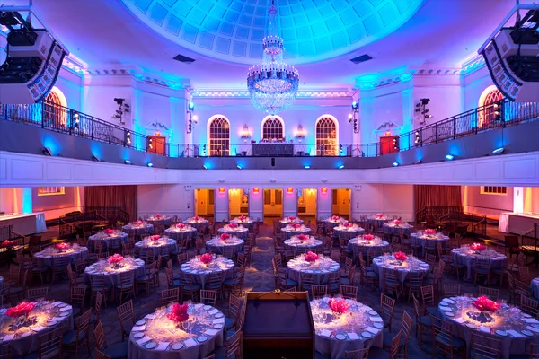 Bar setup within an event space corner