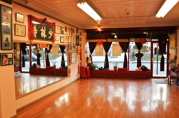 Front desk and check-in area of a fitness club