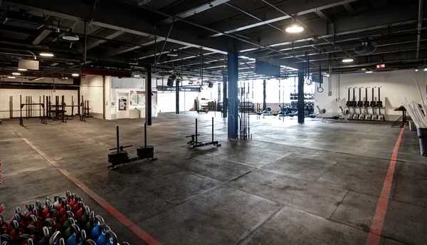 Stretching area with mats and open space