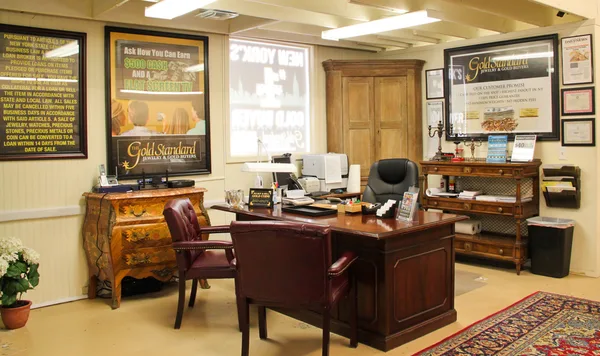 Estate jewelry cabinet photographed straight on