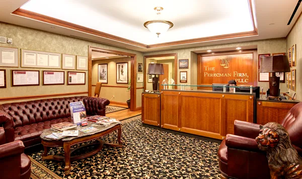 Elevator lobby signage for a law practice