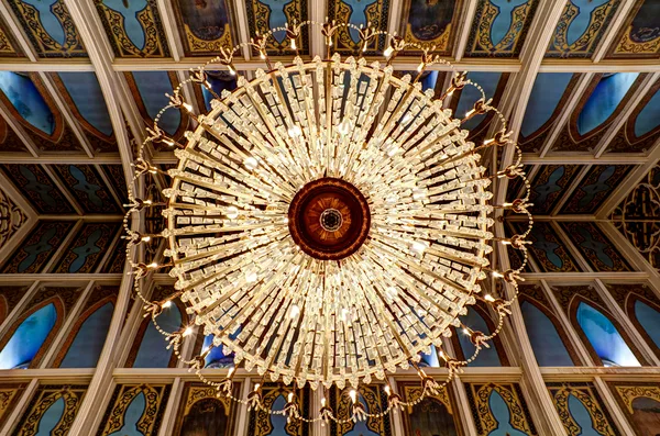 Altar and sanctuary detail with liturgical furnishings